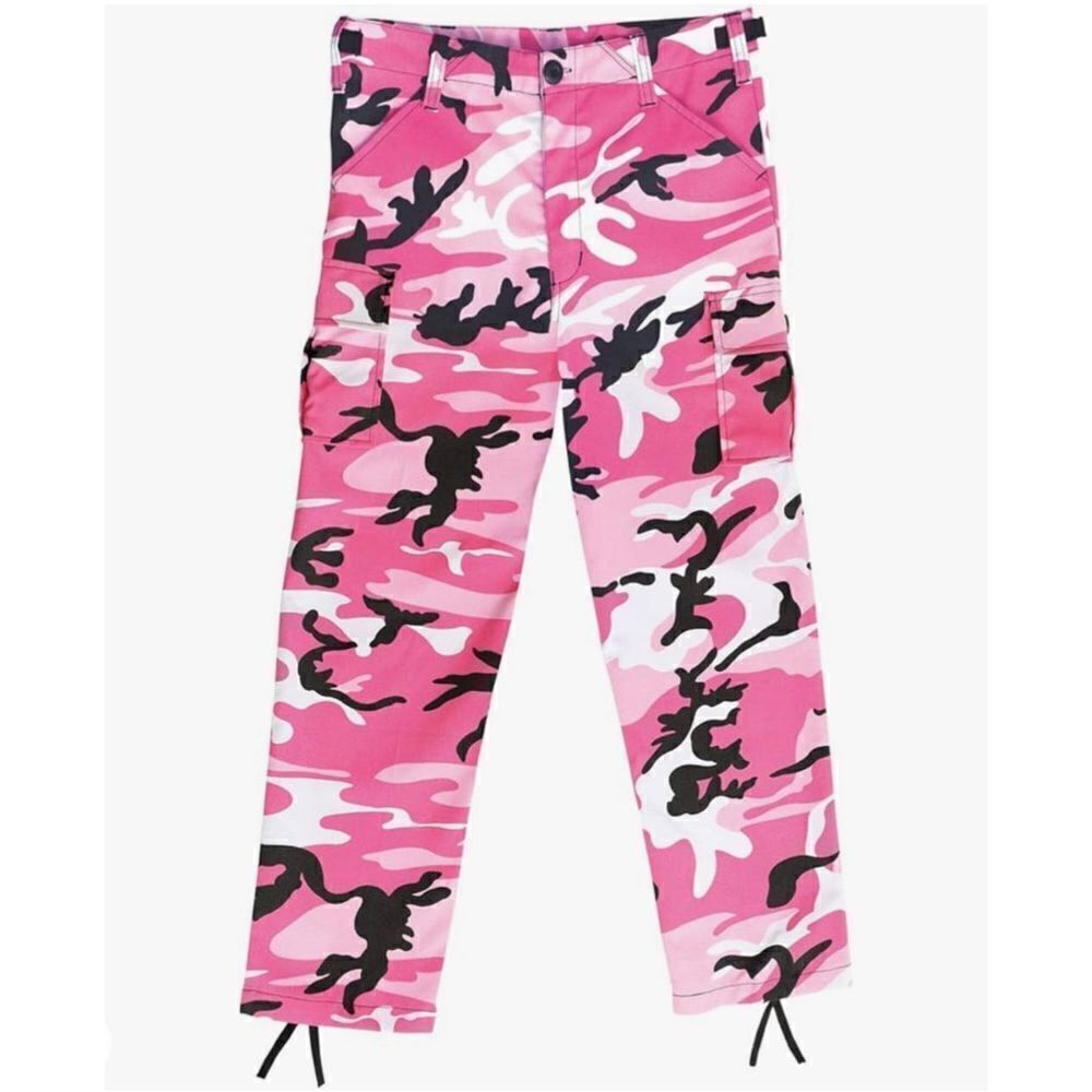 Youth Junior Girls Rothco Kids Pink Camo Camouflage BDU Cargo Pants - Sz S